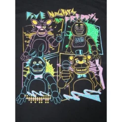 Five Nights At Freddy's Scary Video Game Bear Youth Black Graphic Tee