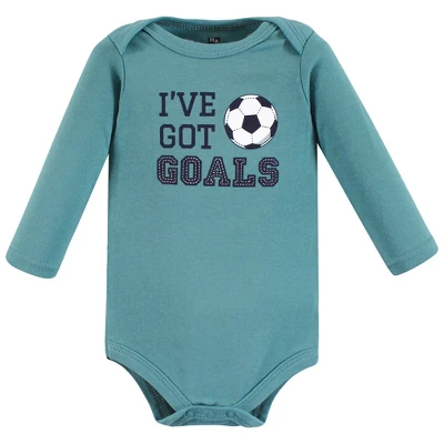 Hudson Baby Unisex Baby Cotton Long-Sleeve Bodysuits, Sports Stripes - Image 7