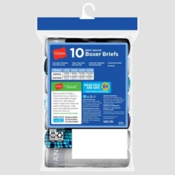 Hanes Boys' 10pk Boxer Briefs - Assorted Blues (Colors May Vary)