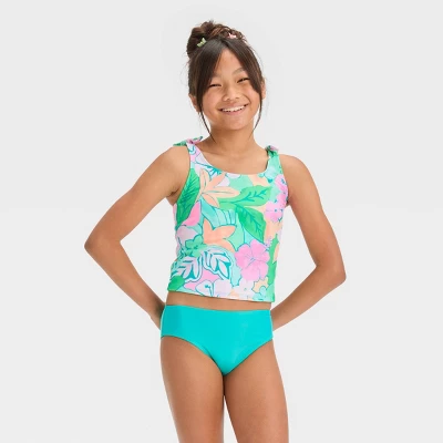 Girls' 'Tropical Dreaming' Floral Printed Tankini Set - Cat & Jack™ - Image 3