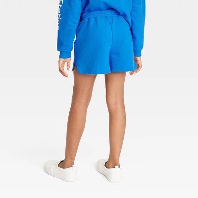 Girls' PlayStation Dreamy Fleece Jogger Shorts - Light Blue