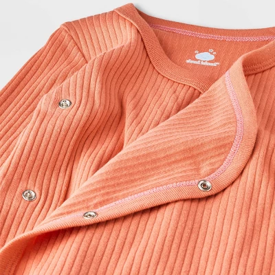 Baby Girls' 3pk Side Snap Long Sleeve Bodysuit - Cloud Island™ Pink - Image 3