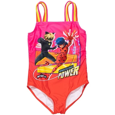 Miraculous Cat Noir Ladybug Girls One Piece Bathing Suit Rash Guard Tankini Top And Bikini Bottom 4 Swimsuit Set Little Kid To Big Kid - Image 7