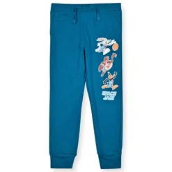 Warner Bros Boy's Space Jam Bugs Bunny, Tasmanian Devil, Daffy Duck 2 Pack Graphic Printed Jogger Sports Pants Bundle Set For Kids