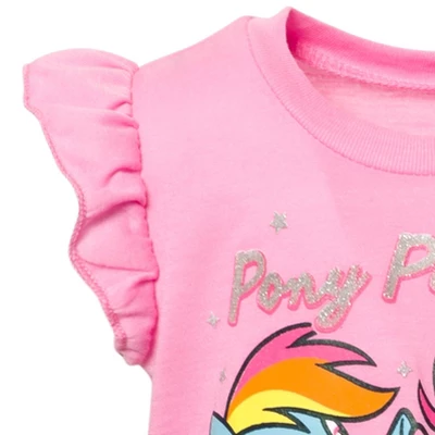 My Little Pony Pinkie Pie Rainbow Dash Girls T-Shirt And Bike Shorts Outfit Set Little Kid To Big Kid - Image 4