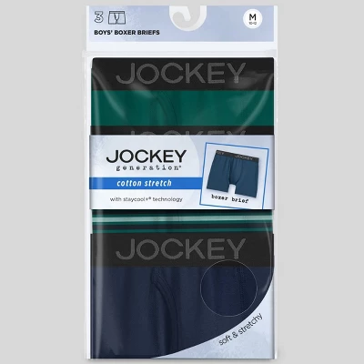 Jockey Generation™ Boys' 3pk Stretch Boxer Briefs - Blue/Navy Blue/Green - Image 2