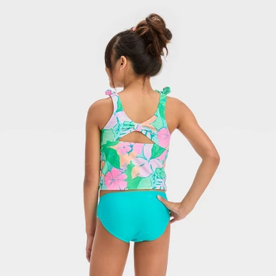 Girls' 'Tropical Dreaming' Floral Printed Tankini Set - Cat & Jack™ - Image 2