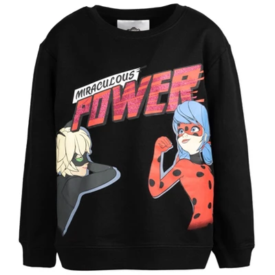 Miraculous Cat Noir Ladybug Girls French Terry Sweatshirt And Leggings Outfit Set Toddler To Big Kid - Image 2