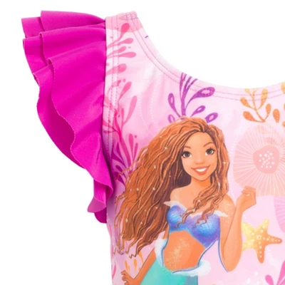 Little Mermaid Ariel Girls One Piece Bathing Suit Toddler To Big Kid - Image 6