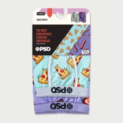 PSD Boys' 2pk Pizza Bacon Underwear Purple/Aqua Blue