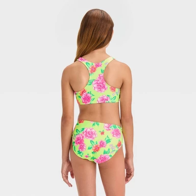 Girls' 'Bright Peony' Floral Printed Bikini Set - Art Class™ - Image 2