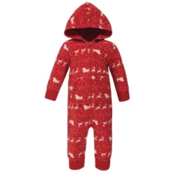 Hudson Baby Infant Fleece Jumpsuits, Coveralls, And Playsuits 2pk, Santas Sleigh