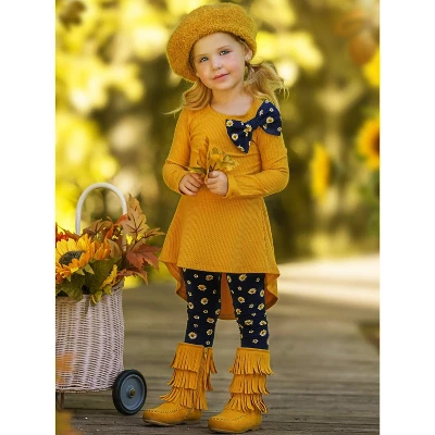 Girls Daisy Dream Hi-Lo Tunic & Legging Set - Mia Belle Girls - Image 2