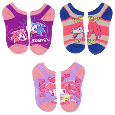 Sonic The Hedgehog Kids Tails Knuckles Amy No-Show Ankle Socks 6 Pair Pack Multicoloured - Image 3