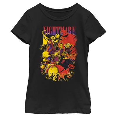 Girl's The Nightmare Before Christmas Character Collage Poster T-Shirt - Image 3