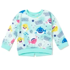 Pinkfong Baby Shark Daddy Shark Mommy Shark Girls Pullover Fleece Sweatshirt And Leggings Outfit Set Infant