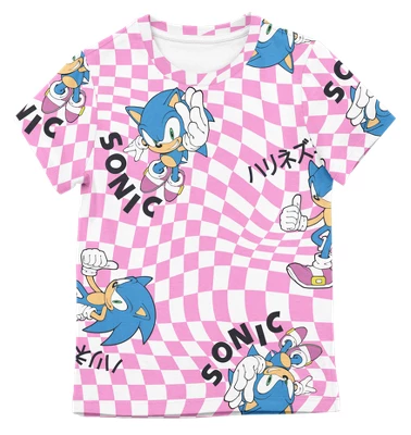Sonic The Hedgehog Sonic Checkers 4-Pack Youth Girls Tees