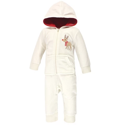 Hudson Baby Infant Fleece Jumpsuits, Coveralls, And Playsuits 2pk, Cream Reindeer - Image 2