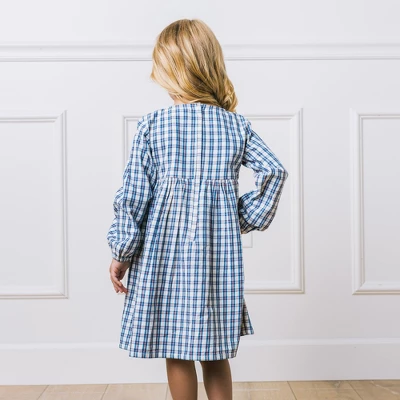 Hope & Henry Girls' Long Sleeve Calvary Twill Smocked Front Dress, Kids - Image 6