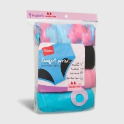 Hanes Girls' 4pk Period Boyshorts - Colors May Vary