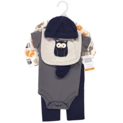 Hudson Baby Infant Boy Cotton Layette Set, Orange Fox