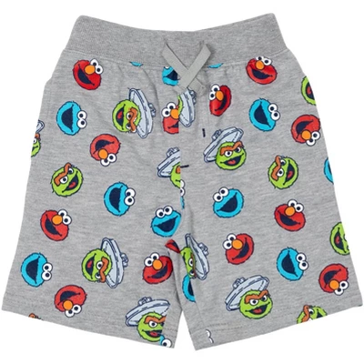 Sesame Street Elmo Grover Oscar The Grouch French Terry 3 Pack Shorts Blue / Grey / Red - Image 2
