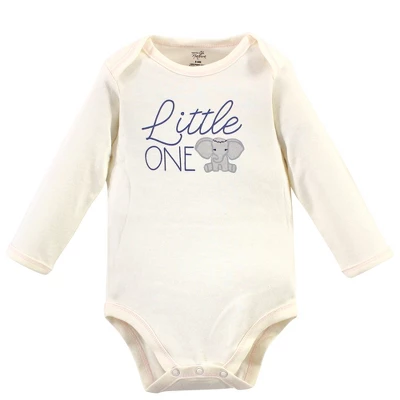 Touched By Nature Baby Girl Organic Cotton Long-Sleeve Bodysuits 5pk, Pink Elephant - Image 2