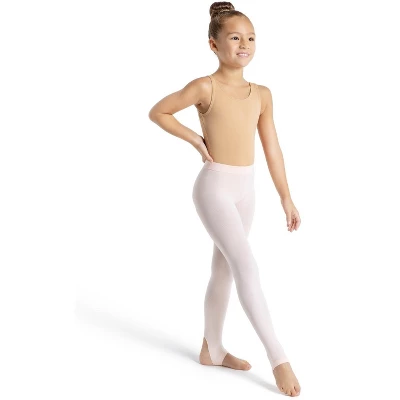 Capezio Ultra Soft Self Knit Waistband Stirrup Tight - Girls & Toddler - Image 3