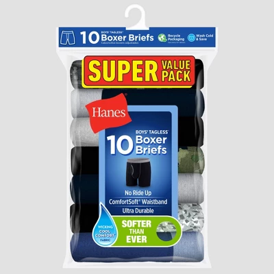 Hanes Boys' 10pk Camo Soft Comfort Boxer Briefs - Colors May Vary - Image 3