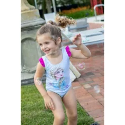 Disney Frozen Elsa Princess Anna Girls One Piece Bathing Suit Bikini Top Rash Guard Modest Swimsuit Skirt And Bottom 5 Set Toddler