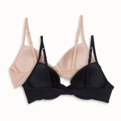 Hanes Girls' 2pk Underwire Bra - Beige/Black