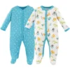 Luvable Friends Baby Cotton Snap Sleep And Play 2pk, Abc