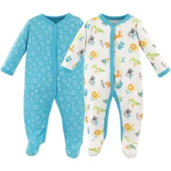 Luvable Friends Baby Cotton Snap Sleep And Play 2pk, Abc