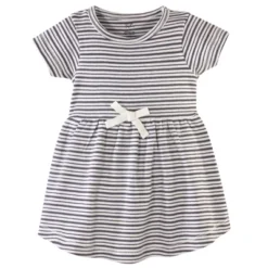 Touched By Nature Baby And Toddler Girl Organic Cotton Short-Sleeve Dresses 2pk, Flutter Garden