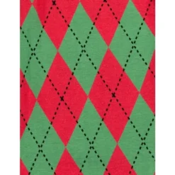 Leveret Footed Cotton Argyle Christmas Pajamas