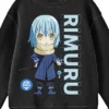 That Time I Got Reincarnated As A Slime Chibi Rimuru Youth Black Crew Neck Sweatshirt
