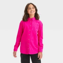 Girls' Long Sleeve Oversized Corduroy Layering Shirt - Art Class™