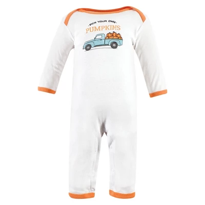 Hudson Baby Unisex Baby Cotton Coveralls, Pumpkin Truck - Image 2