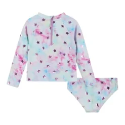 Andy & Evan Kids Long Sleeve Rashguard Set Purple, Size 6