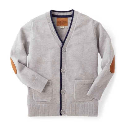 Hope & Henry Boys' Tipped Cardigan With Elbow Patches, Kids - Image 8
