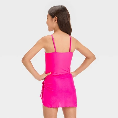 Girls' Tropical Ombre Abstract Printed One Piece Swimsuit Set - Art Class™ - Image 3