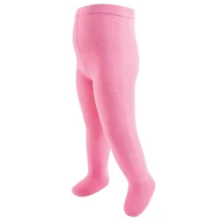 Touched By Nature Baby Girl Organic Cotton Tights, Coral Charcoal