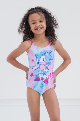 SEGA Sonic The Hedgehog Girls One Piece Bathing Suit Little Kid To Big Kid - Image 3
