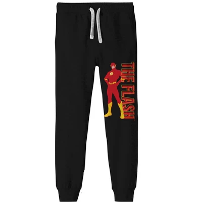 Justice League Flash Minimalist Youth Boy's Black Sweatpants