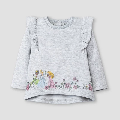 Baby Girls' 2pc Disney Princess Fleece Pullover And Jogger Set - Burgundy - Image 2