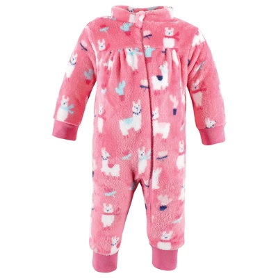 Hudson Baby Infant Girl Plush Jumpsuits, Llama - Image 2