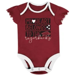 NCAA Arkansas Razorbacks Infant Girls' 3pk Bodysuit Set