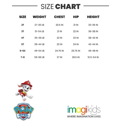 Paw Patrol Marshall Girls Cosplay T-Shirt Dress And Leggings Outfit Set Little Kid - Image 6