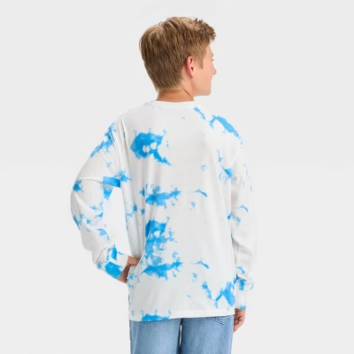 Boys' Tie-Dye Sonic Long Sleeve Graphic T-Shirt - Art Class™ Blue/White - Image 2