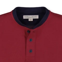 Hope & Henry Boys' Organic Cotton Short Sleeve Henley Tee, Infant